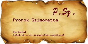 Prorok Szimonetta névjegykártya